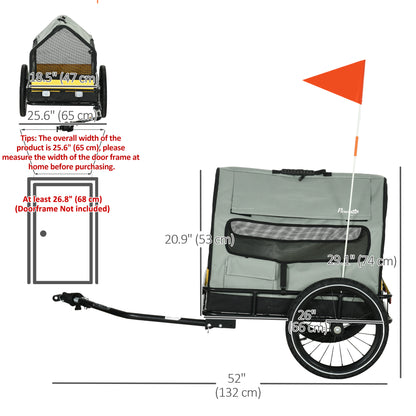 Aosom 3 in 1 Dog Bike Trailer, Pet Cargo, Pet Bed with Safety Leash, Hitch, Quick-Release Wheels, Cushion for Small Dogs