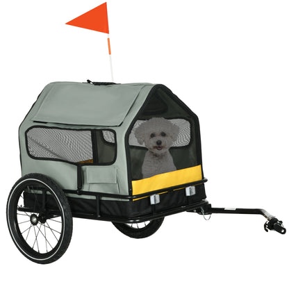 Aosom 3 in 1 Dog Bike Trailer, Pet Cargo, Pet Bed with Safety Leash, Hitch, Quick-Release Wheels, Cushion for Small Dogs