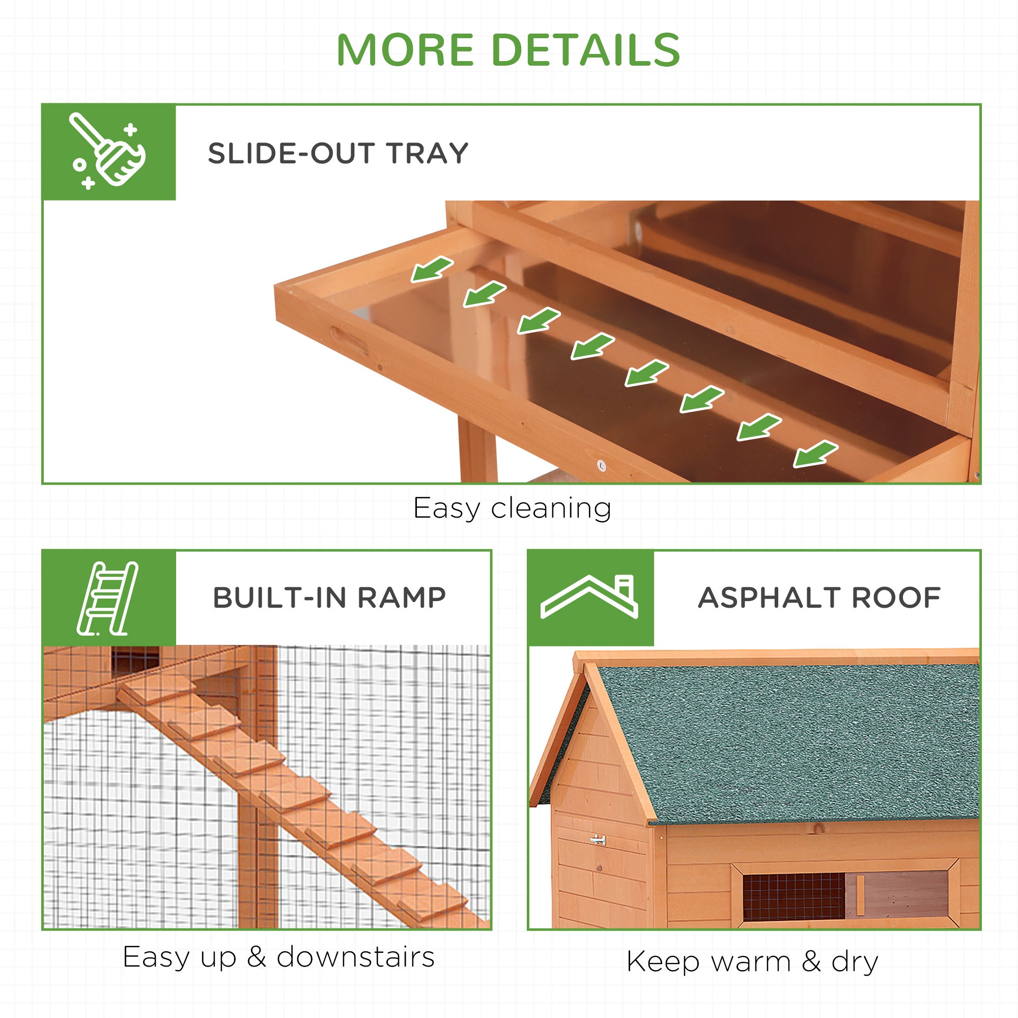 PawHut 137" Chicken Coop Wooden Large Hen House Deluxe Rabbit Hutch Lockable Poultry Cage Backyard with Nesting Box and Run, Orange